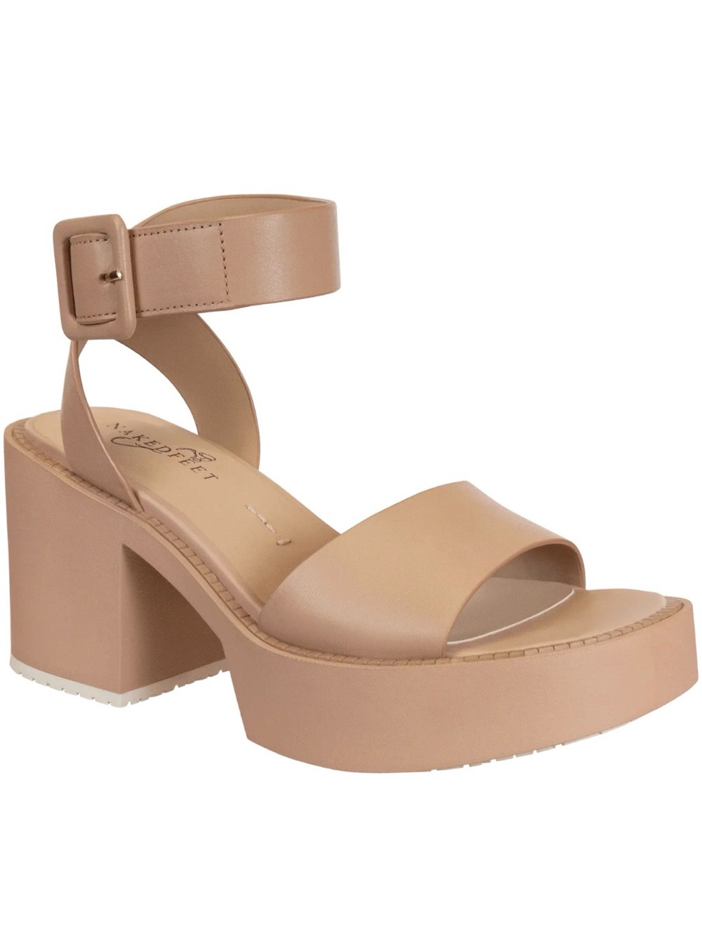 Naked Feet Iconoclast Block Platform Sandal with Ankle Strap